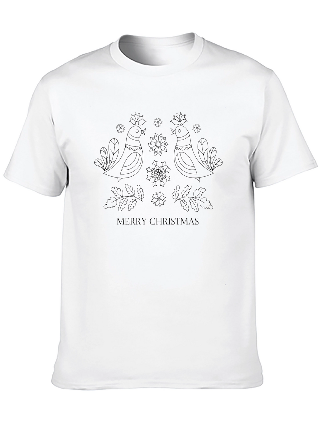 Merry Christmas Bird Graphic T-Shirt