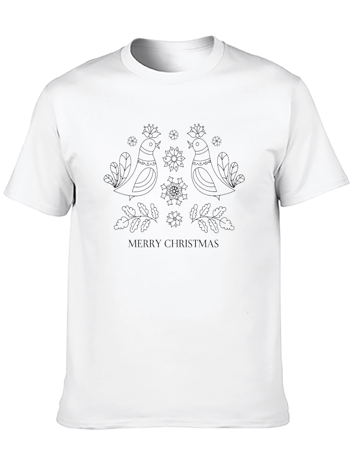 Merry Christmas Bird Graphic T-Shirt
