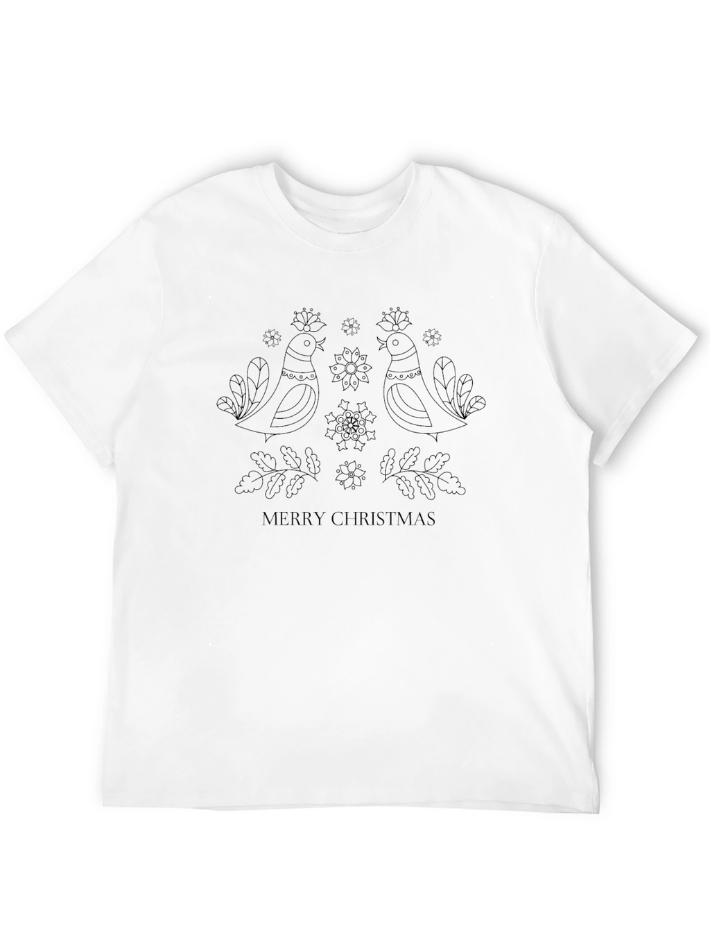 Merry Christmas Bird Graphic T-Shirt