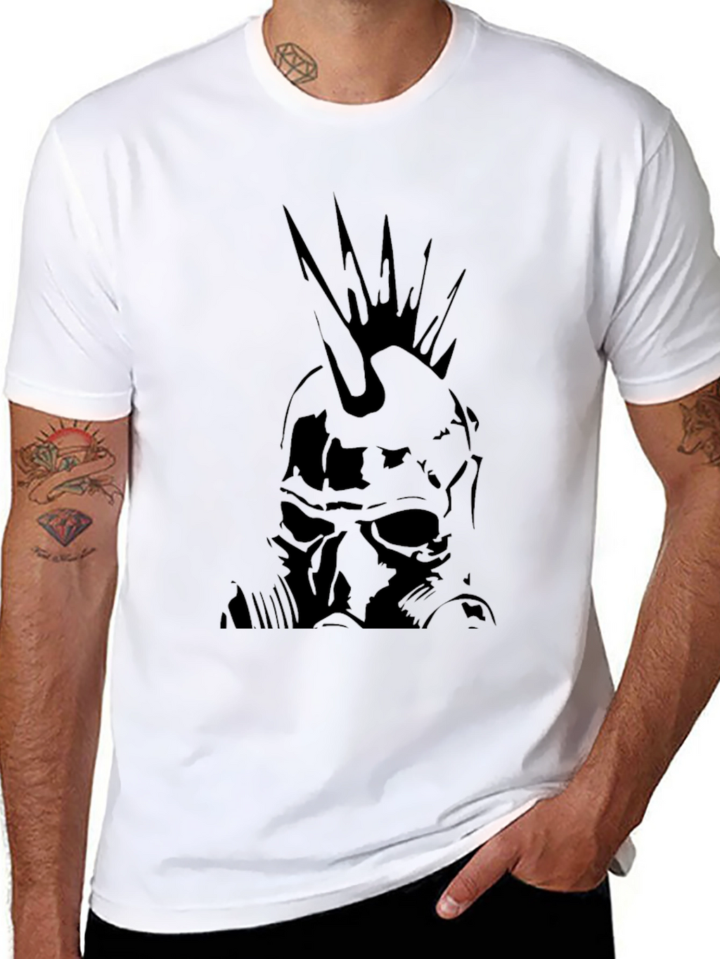 Edgy Punk Skull Gas Mask Black T-Shirt