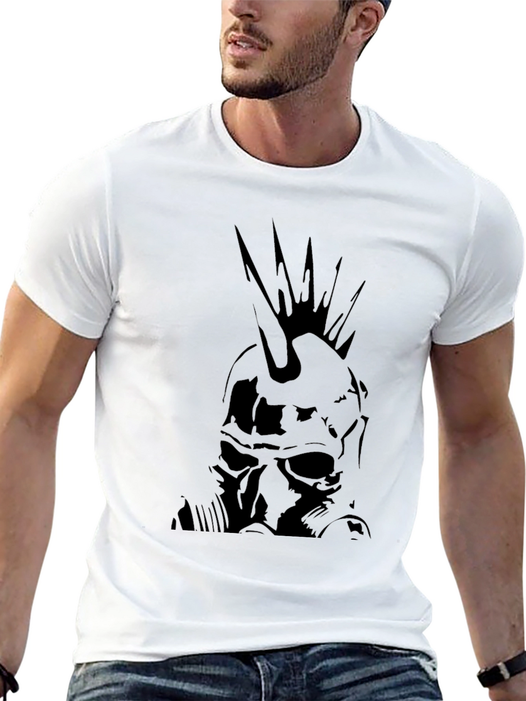 Edgy Punk Skull Gas Mask Black T-Shirt
