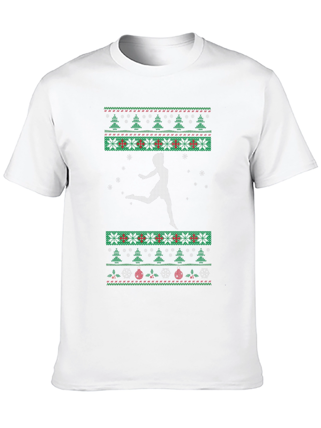 Festive Runner T-Shirt: Ugly Christmas Sweater Style
