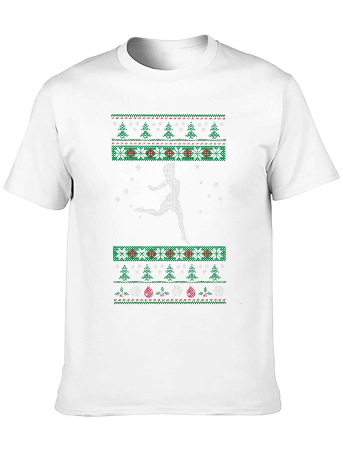 Festive Runner T-Shirt: Ugly Christmas Sweater Style