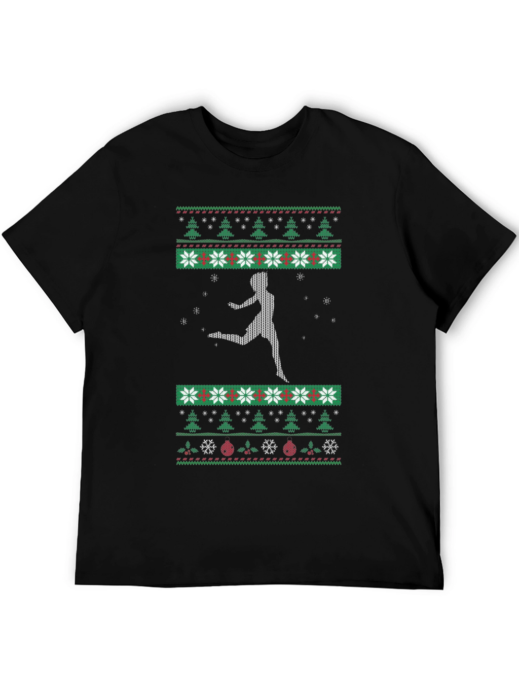 Festive Runner T-Shirt: Ugly Christmas Sweater Style