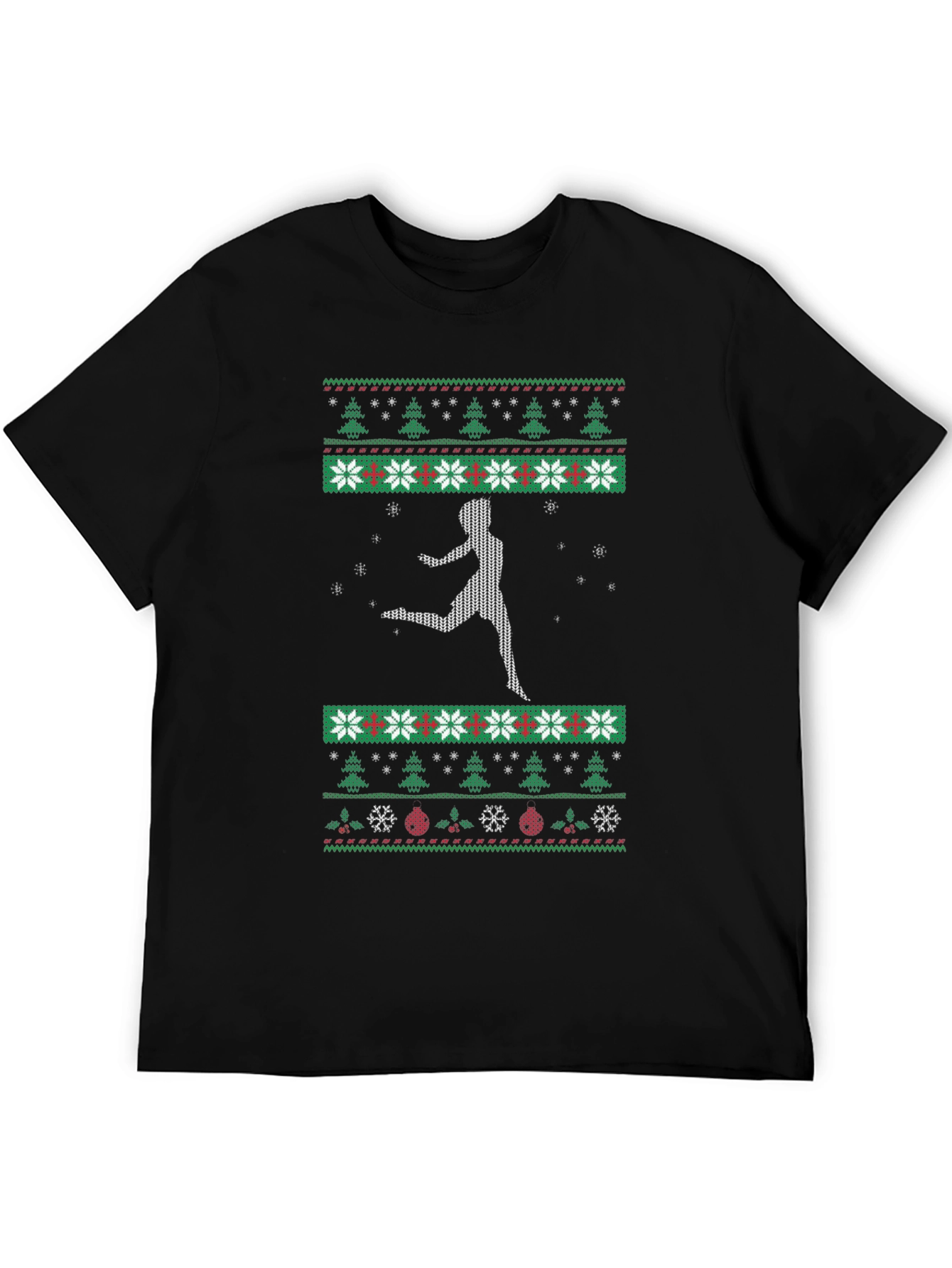 Festive Runner T-Shirt: Ugly Christmas Sweater Style
