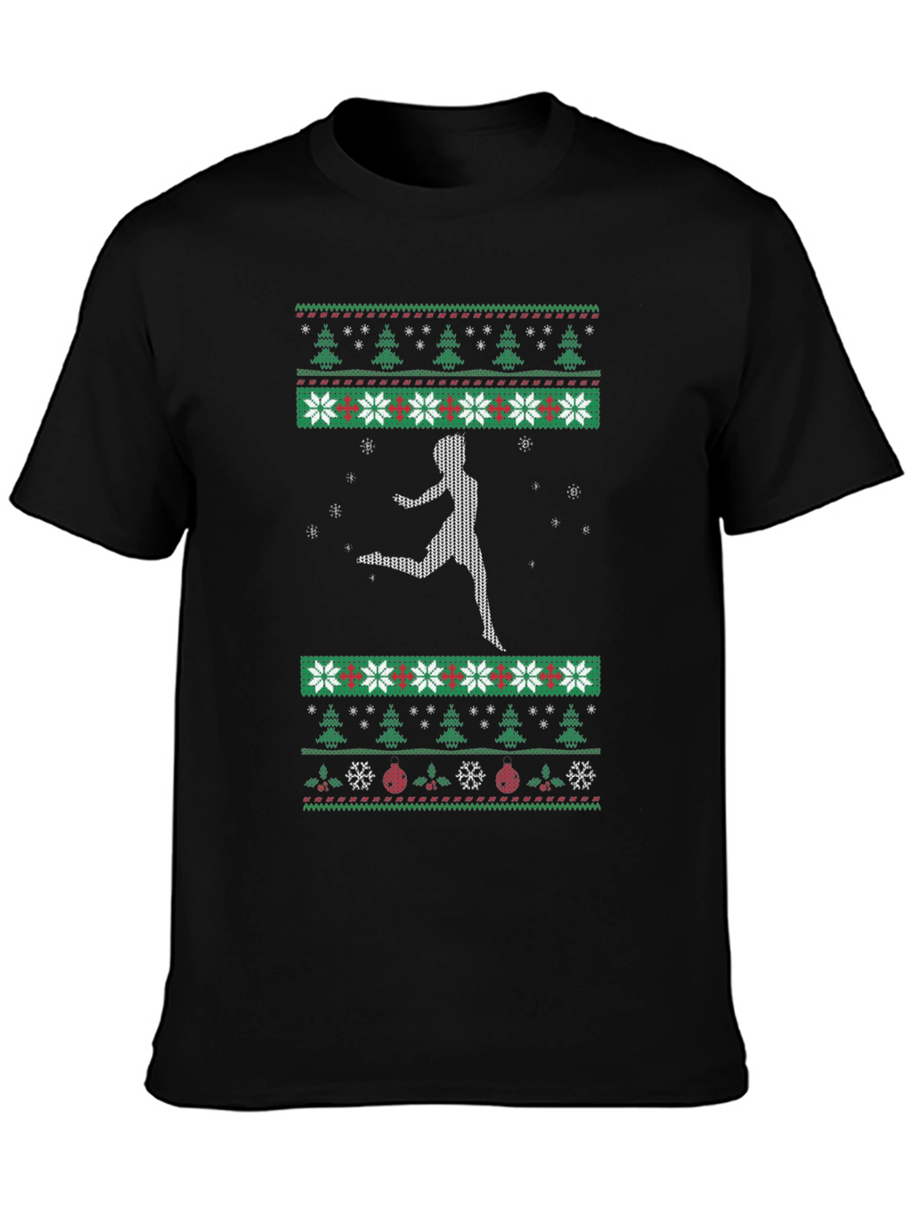Festive Runner T-Shirt: Ugly Christmas Sweater Style