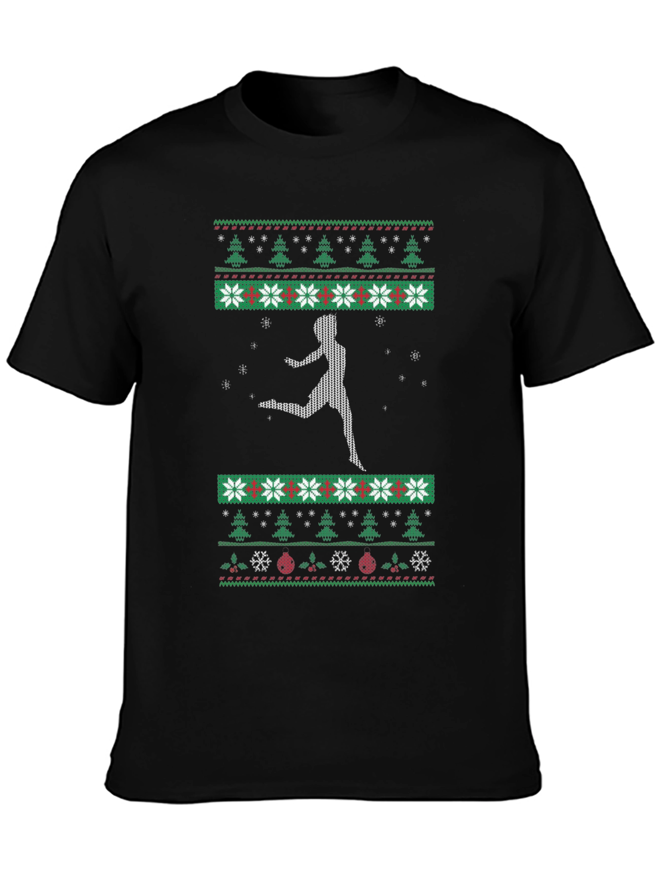 Festive Runner T-Shirt: Ugly Christmas Sweater Style