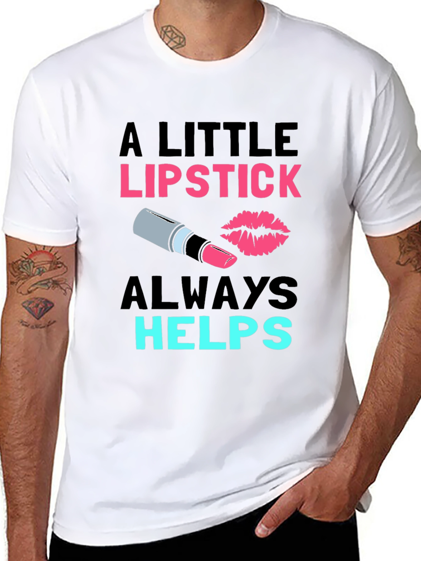 Lipstick Helps T-Shirt - Fashion Tee