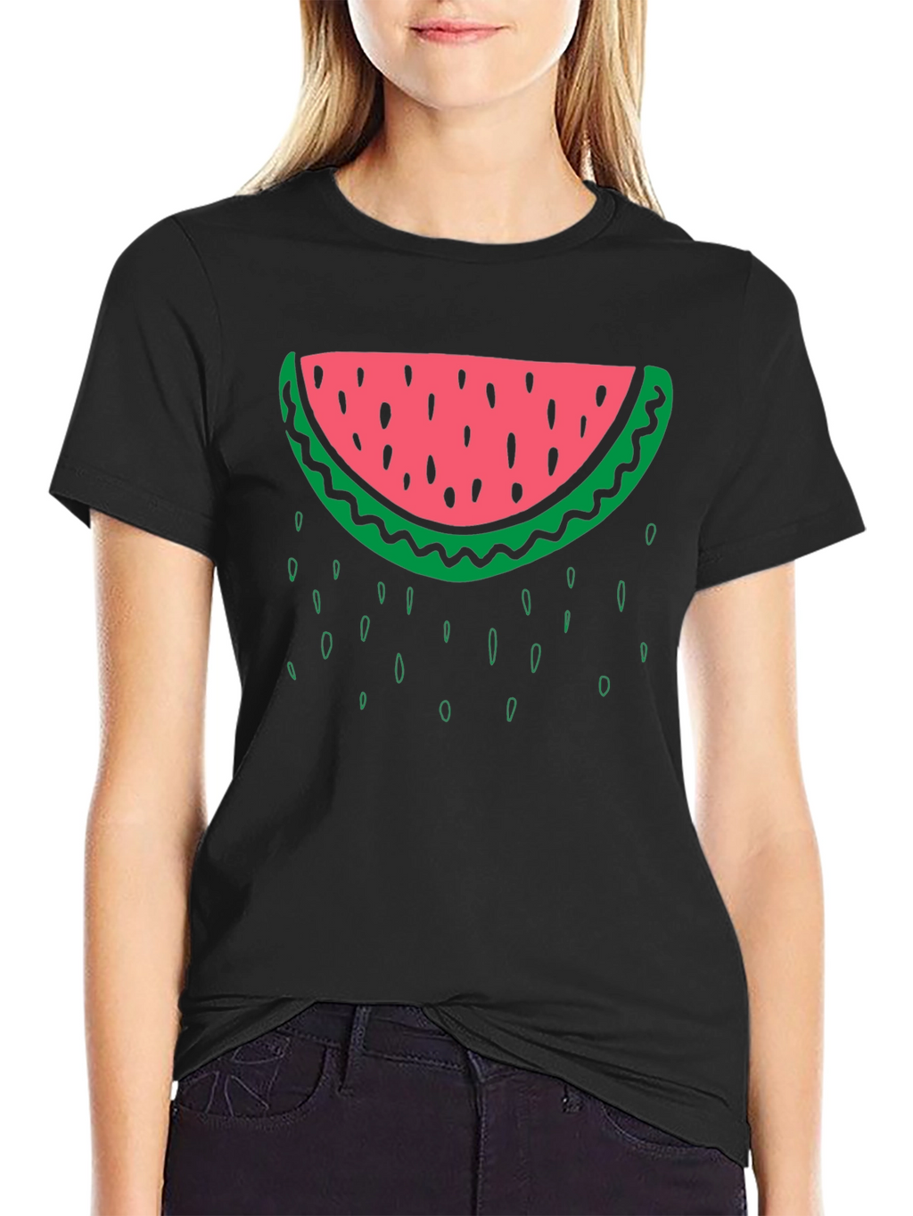 Watermelon Graphic Black T-Shirt