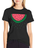 Watermelon Graphic Black T-Shirt