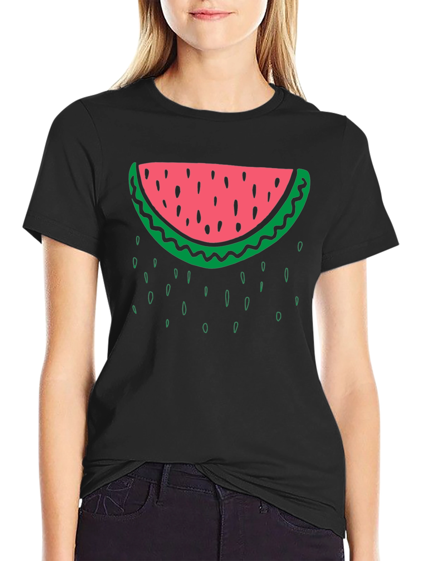 Watermelon Graphic Black T-Shirt