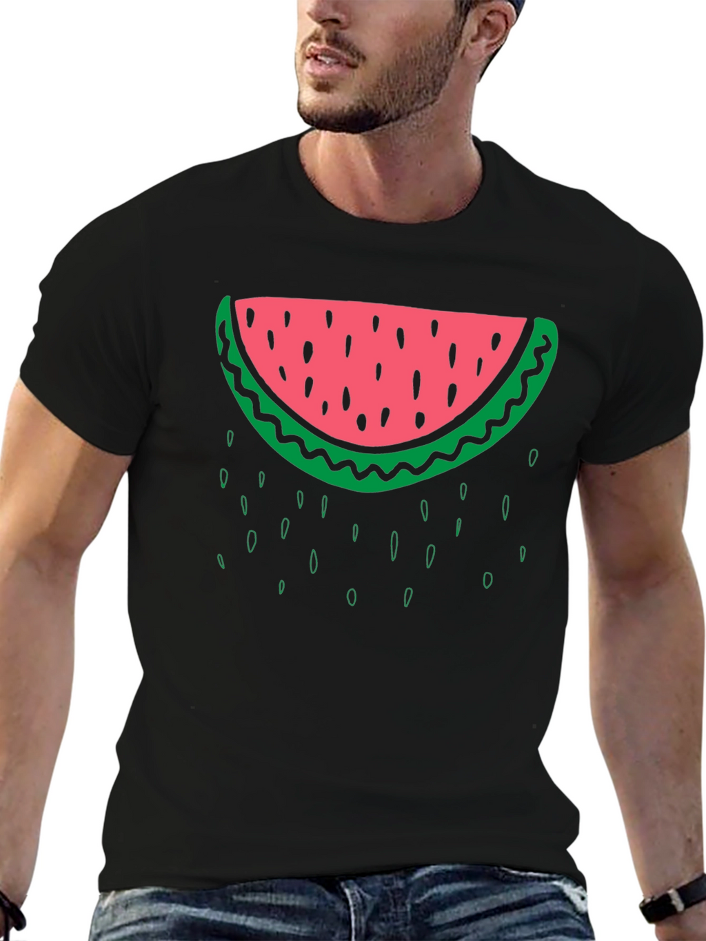 Watermelon Graphic Black T-Shirt