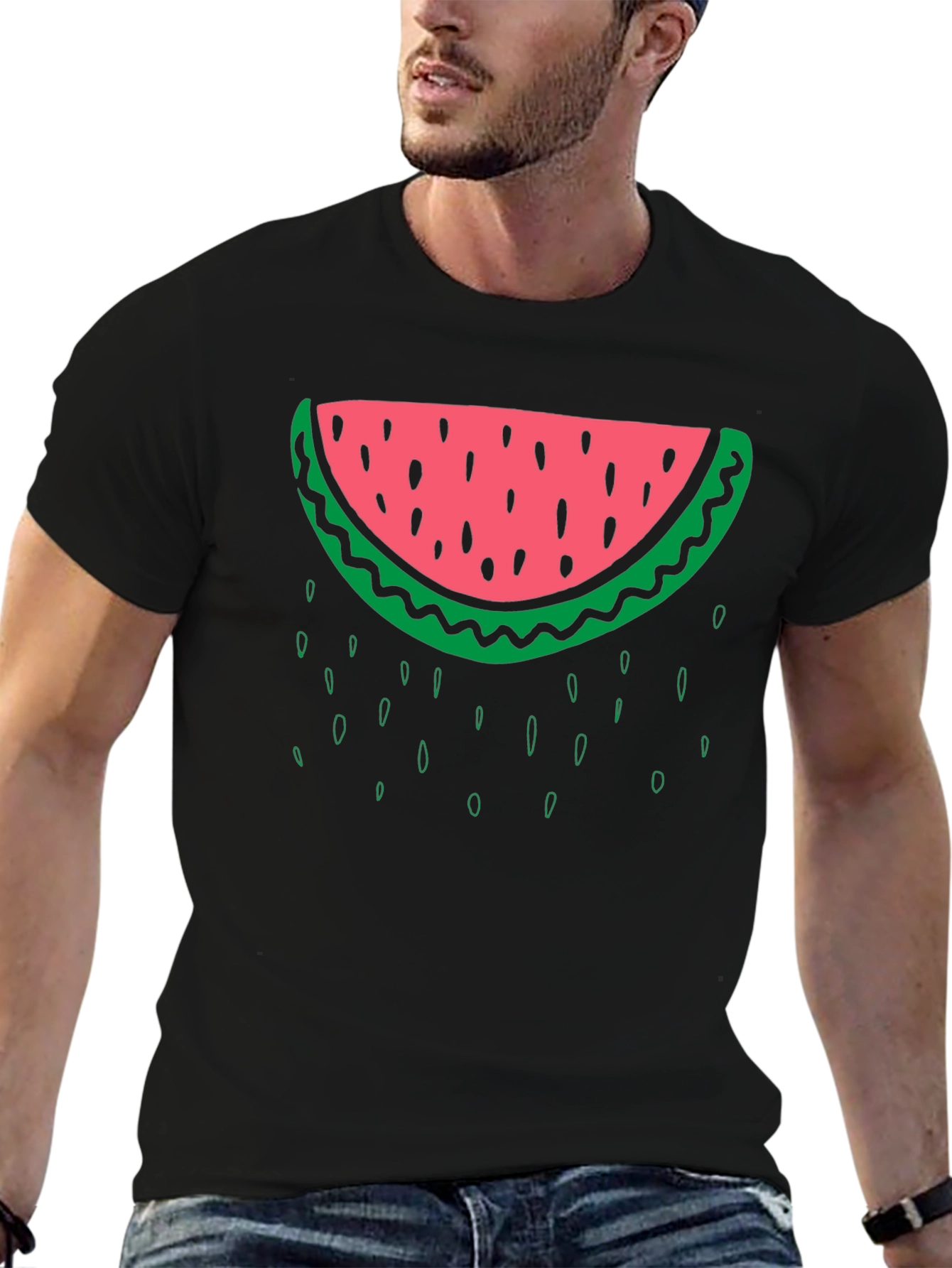 Watermelon Graphic Black T-Shirt