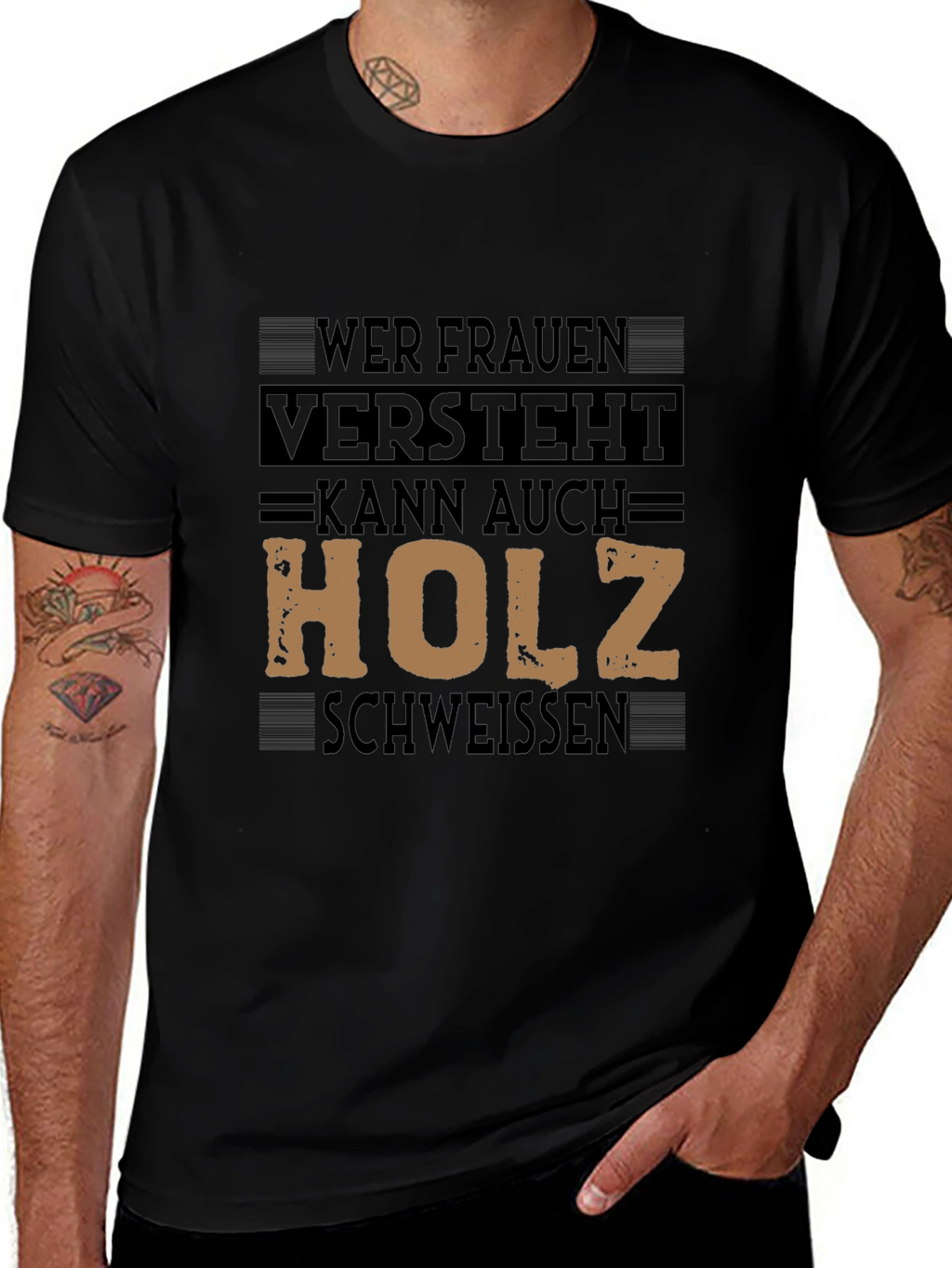 Mens T-Shirt with Graphic Print - Funny German Slogan