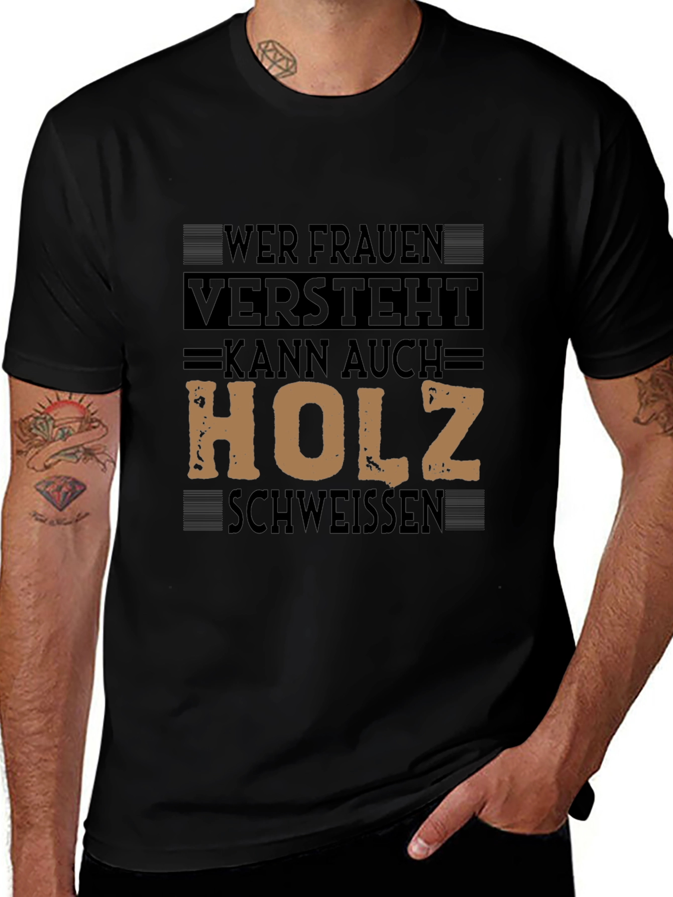 Mens T-Shirt with Graphic Print - Funny German Slogan