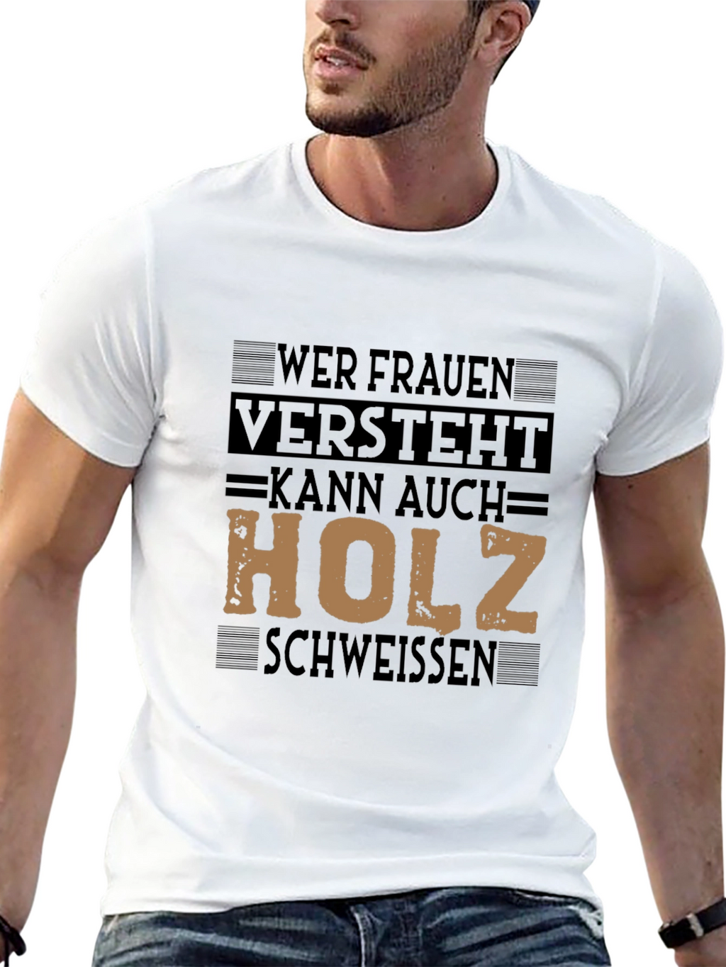 Mens T-Shirt with Graphic Print - Funny German Slogan