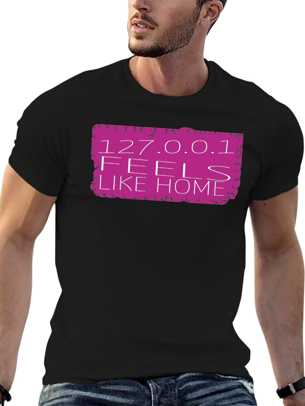 127.0.0.1 Feels Like Home Black T-Shirt