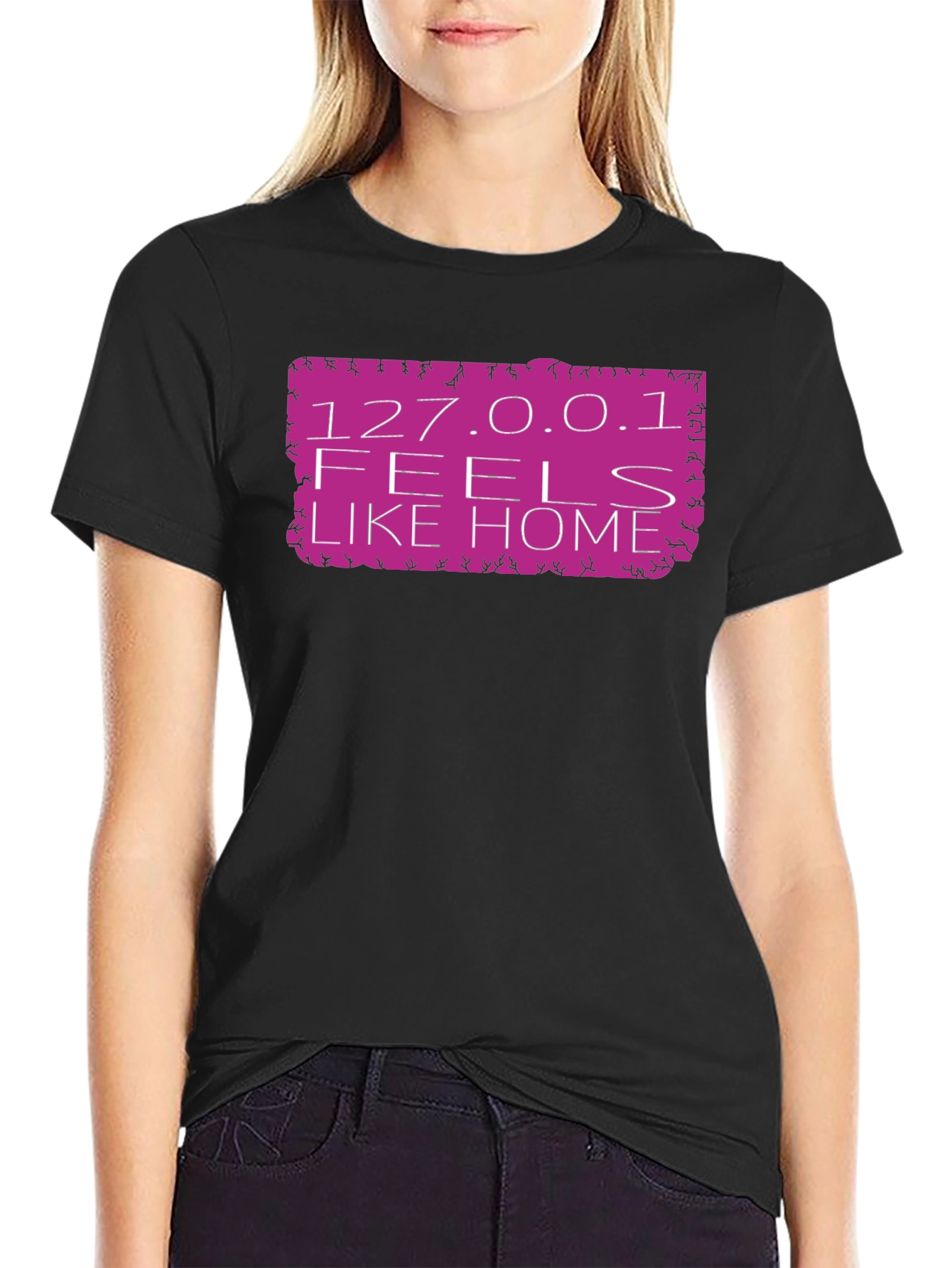 127.0.0.1 Feels Like Home Black T-Shirt