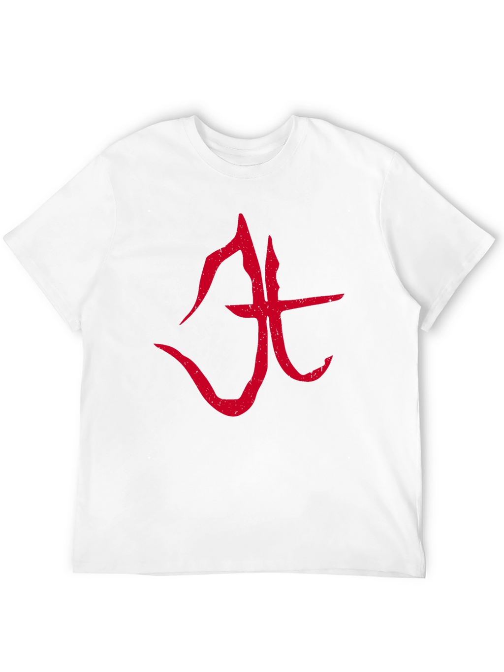 Abstract Red Symbol Graphic T-Shirt - Black