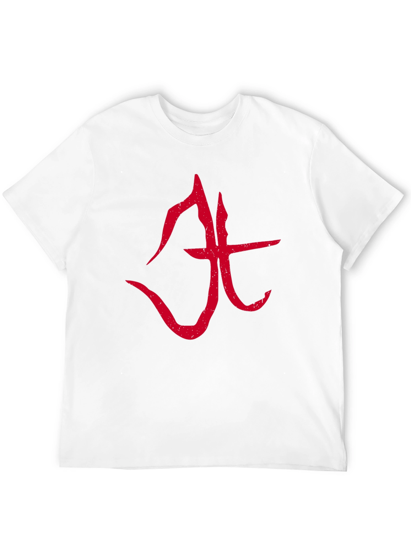 Abstract Red Symbol Graphic T-Shirt - Black