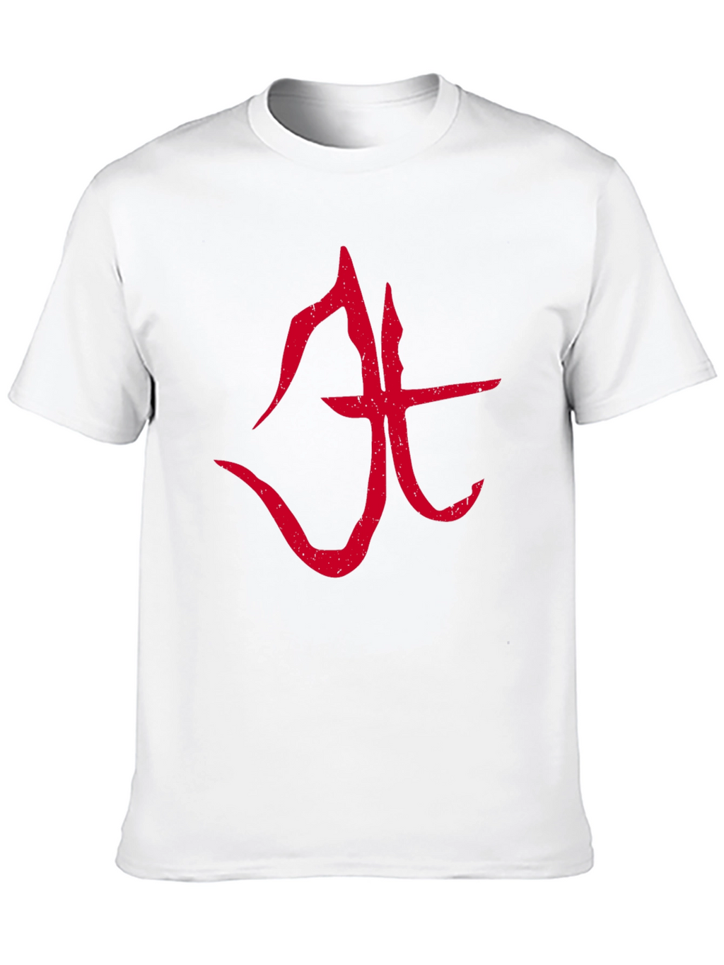 Abstract Red Symbol Graphic T-Shirt - Black