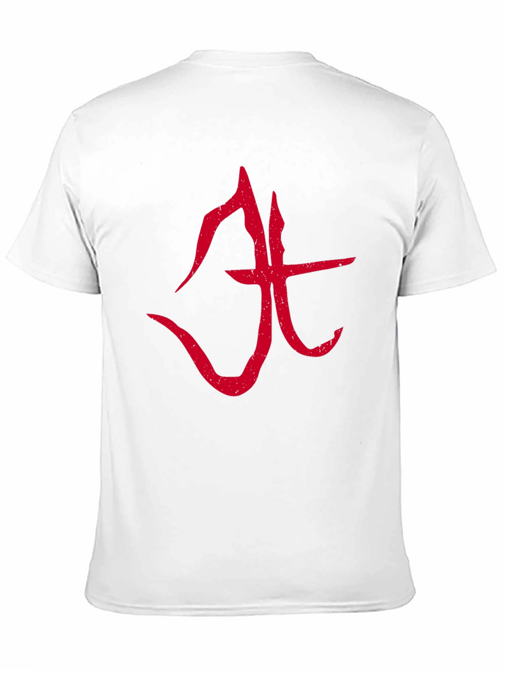 Abstract Red Symbol Graphic T-Shirt - Black