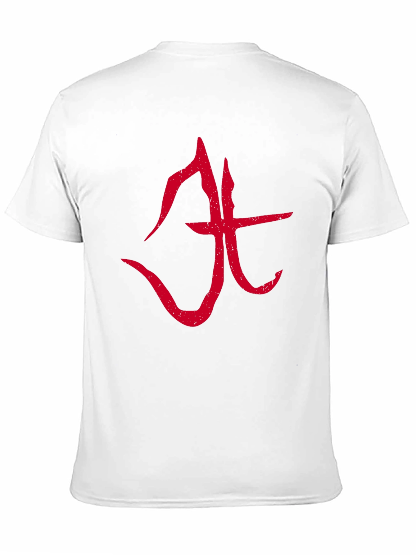 Abstract Red Symbol Graphic T-Shirt - Black