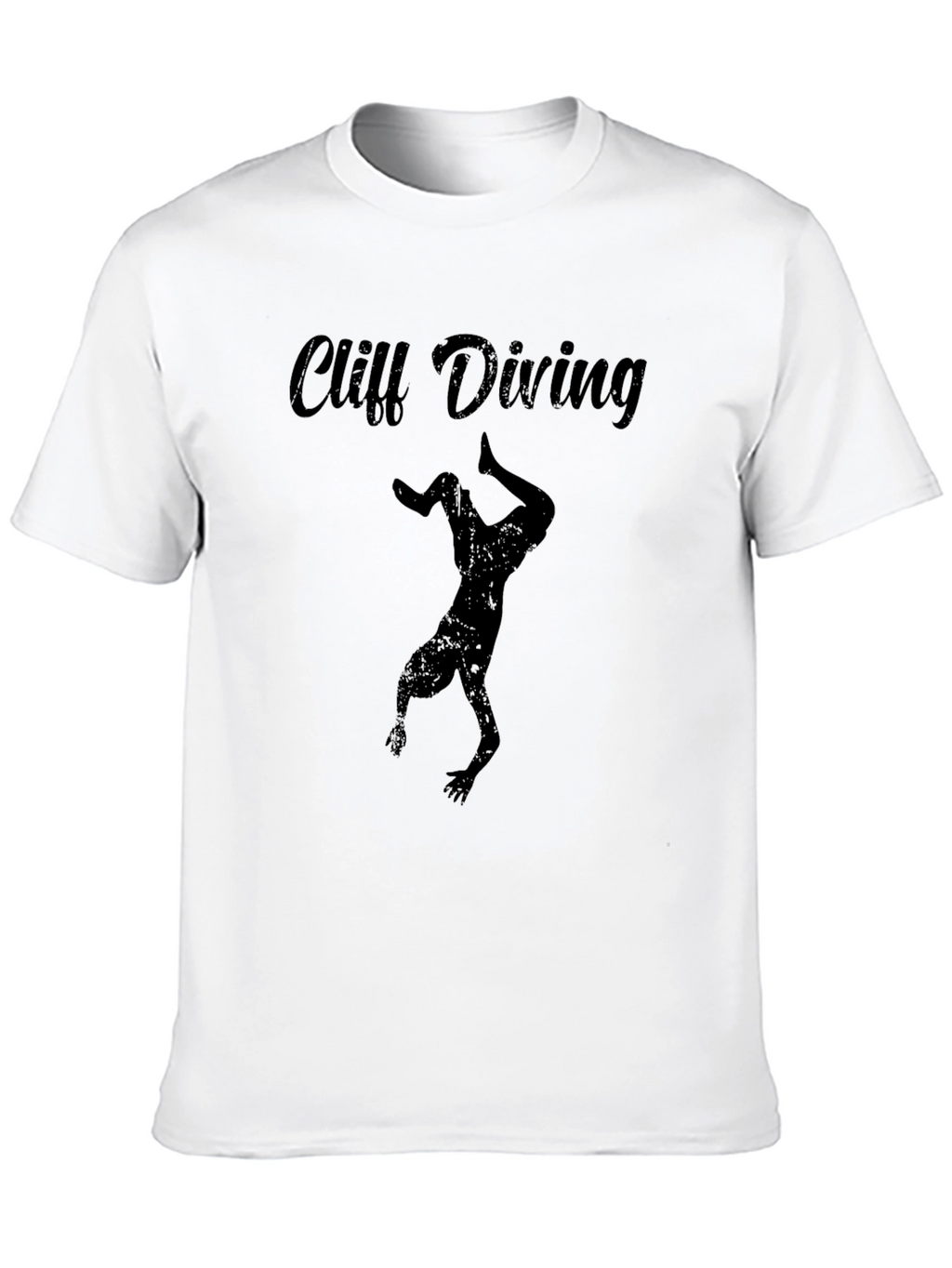 Cliff Diving Graphic Tee - Black Casual T-Shirt