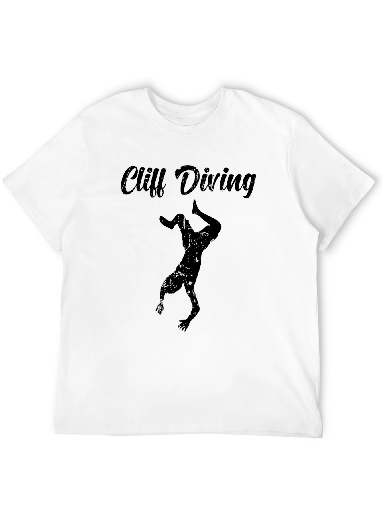Cliff Diving Graphic Tee - Black Casual T-Shirt