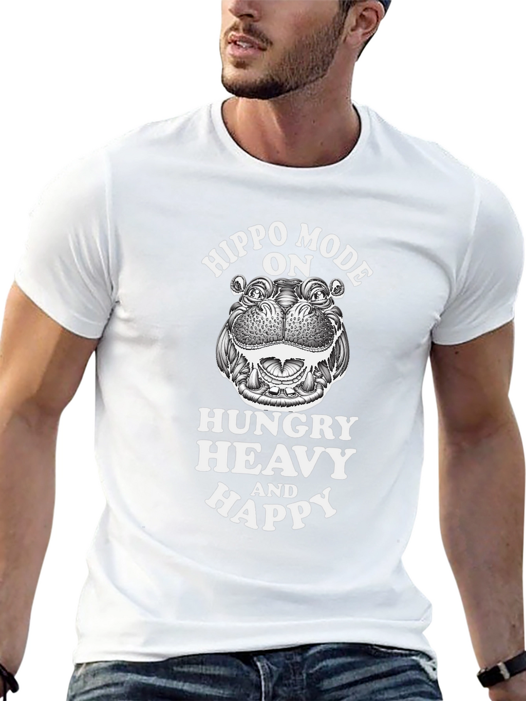 Hippo Mode On Graphic T-Shirt
