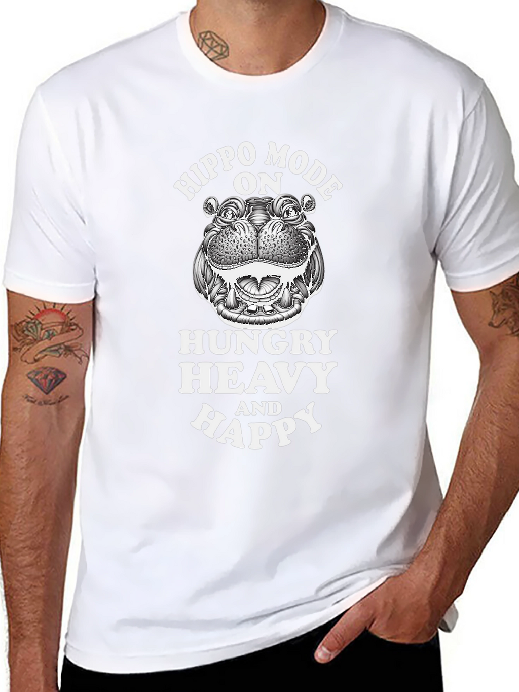 Hippo Mode On Graphic T-Shirt