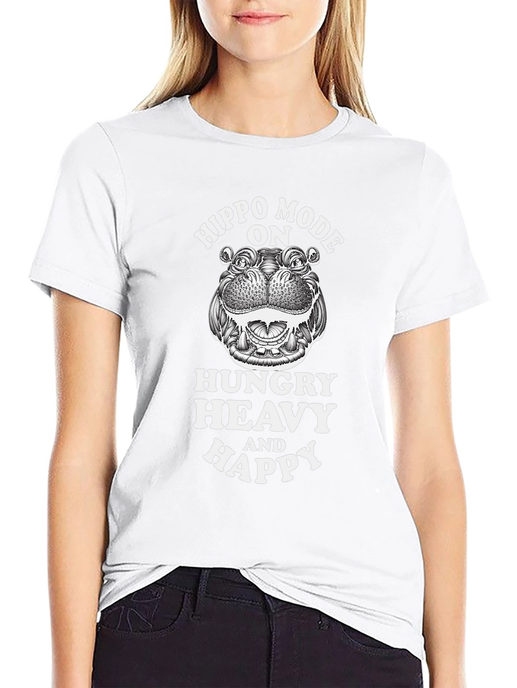 Hippo Mode On Graphic T-Shirt