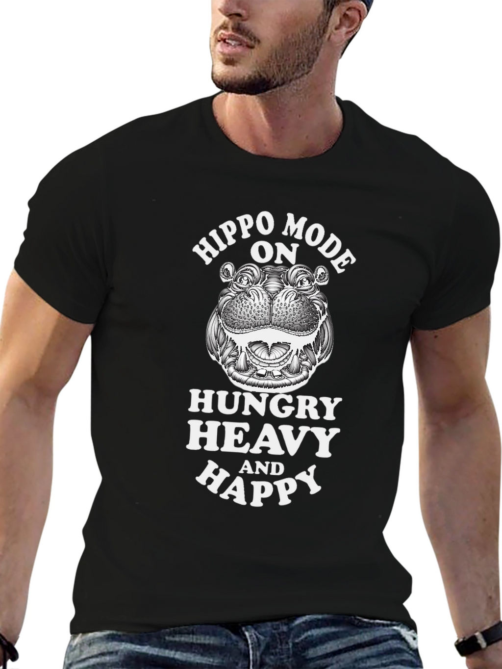 Hippo Mode On Graphic T-Shirt