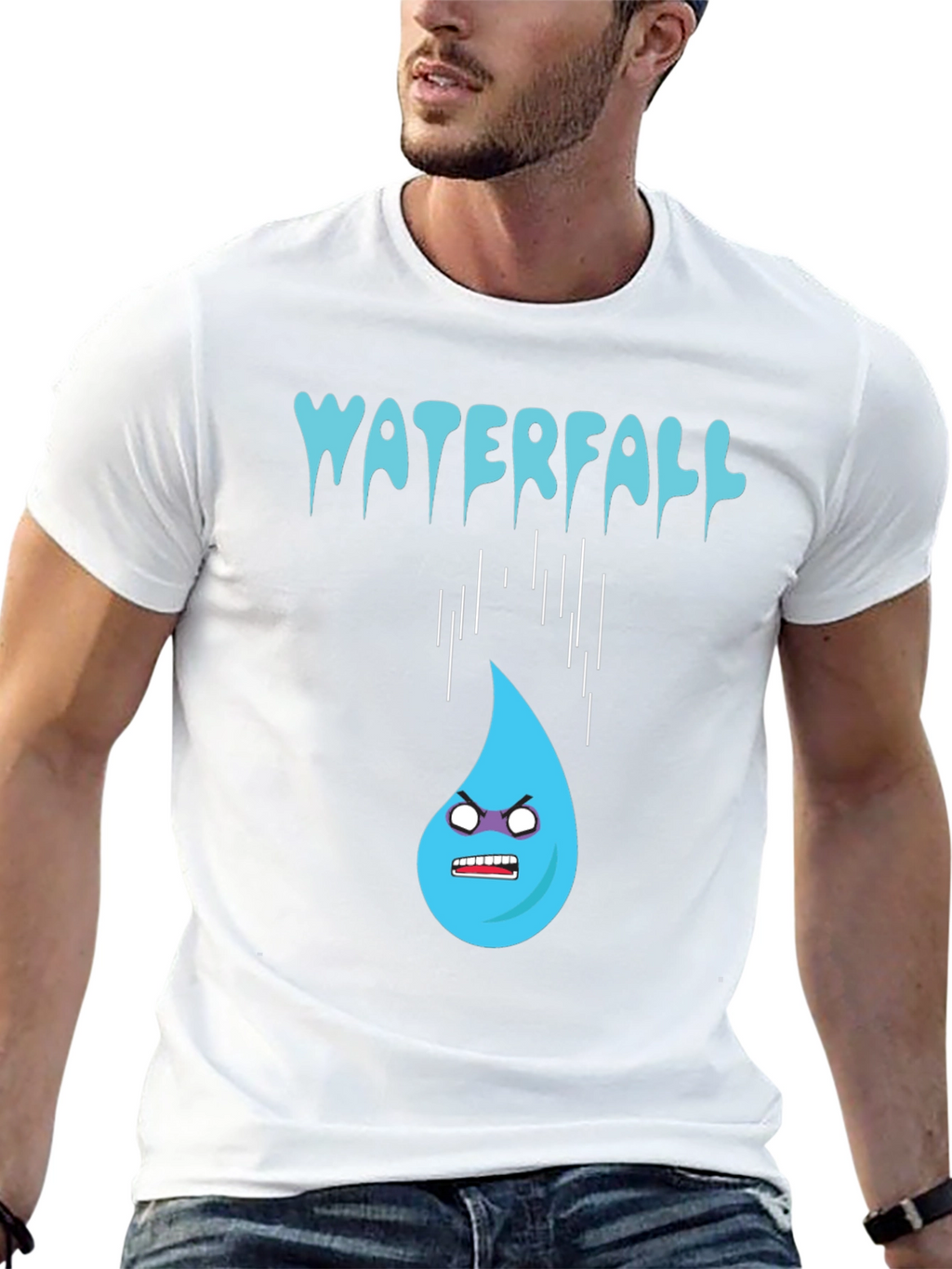 Waterfall Cartoon Graphic Tee