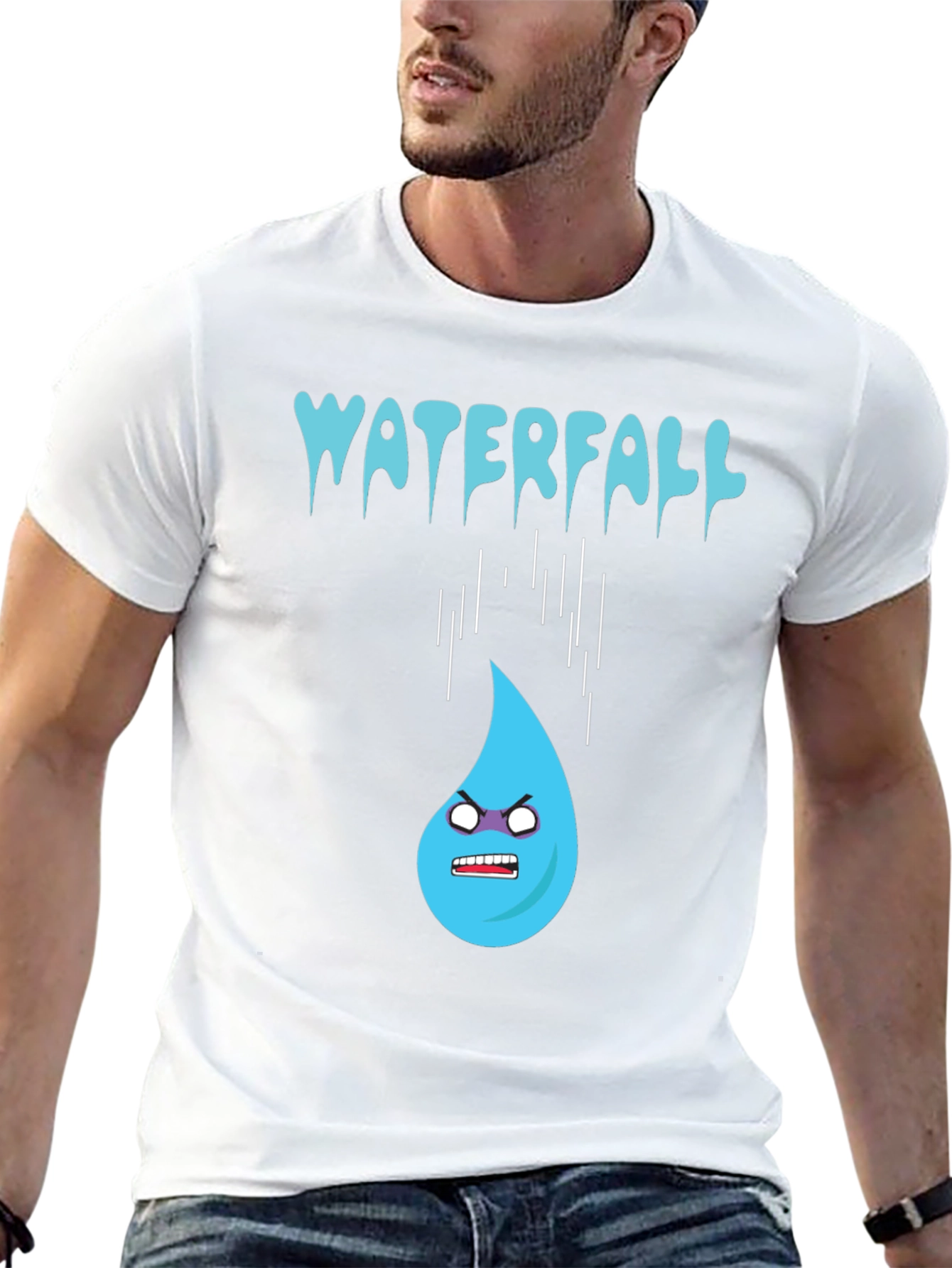 Waterfall Cartoon Graphic Tee