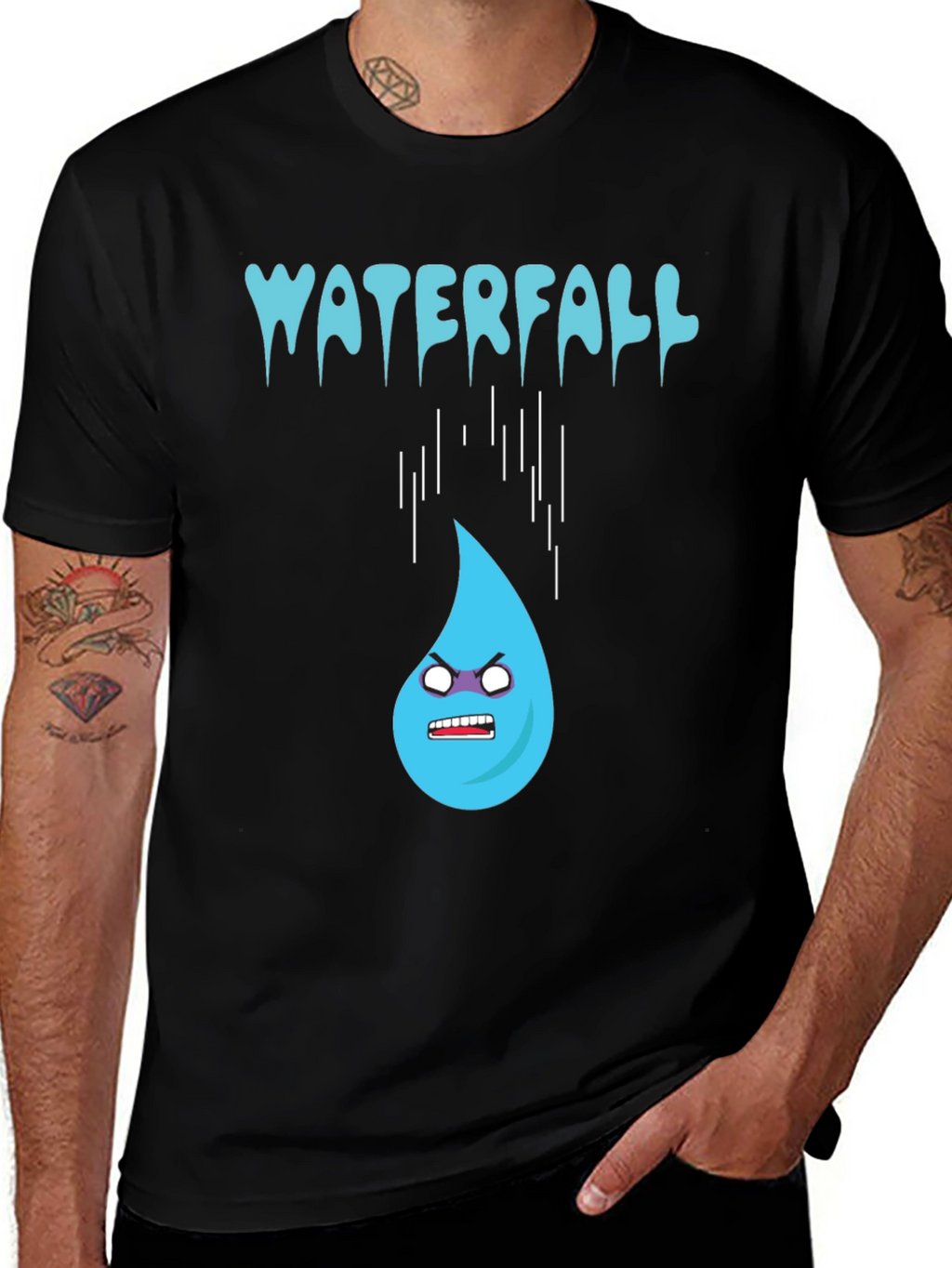 Waterfall Cartoon Graphic Tee