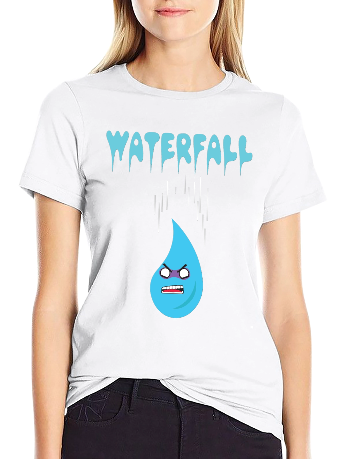 Waterfall Cartoon Graphic Tee