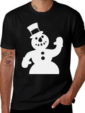 Snowman Graphic Black T-Shirt