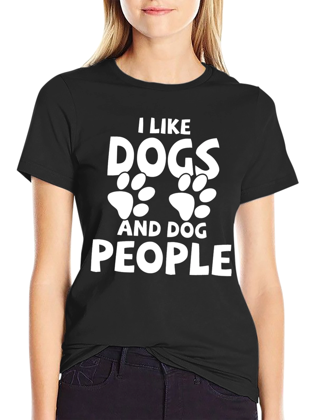 I Like Dogs and Dog People Black T-Shirt