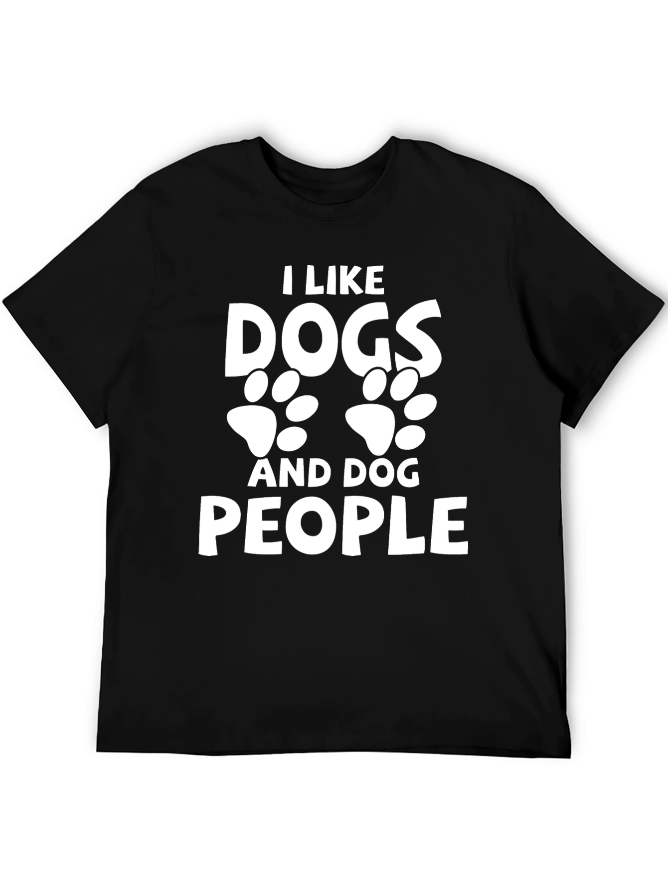 I Like Dogs and Dog People Black T-Shirt