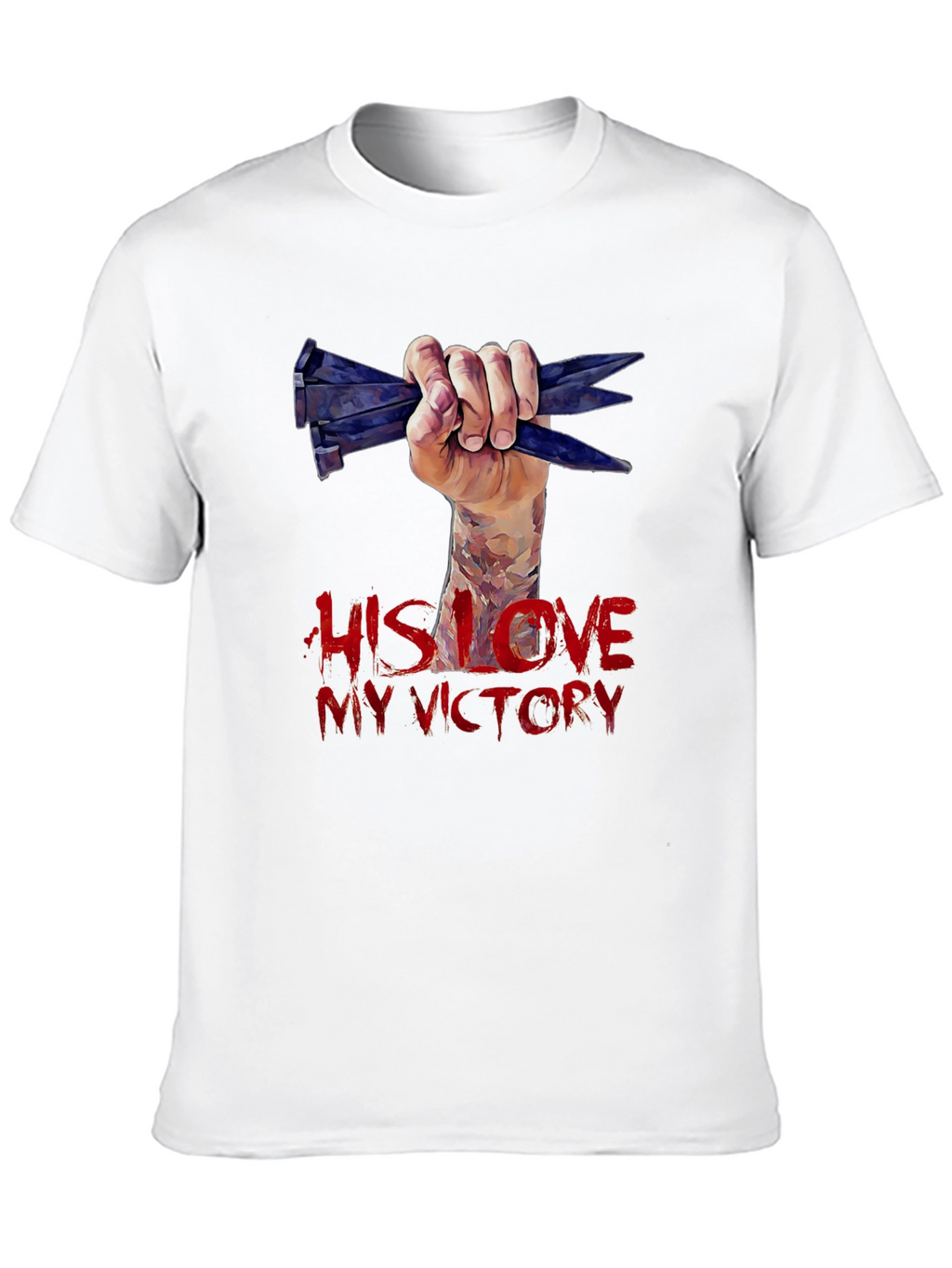His Love My Victory Graphic Tee - Black
