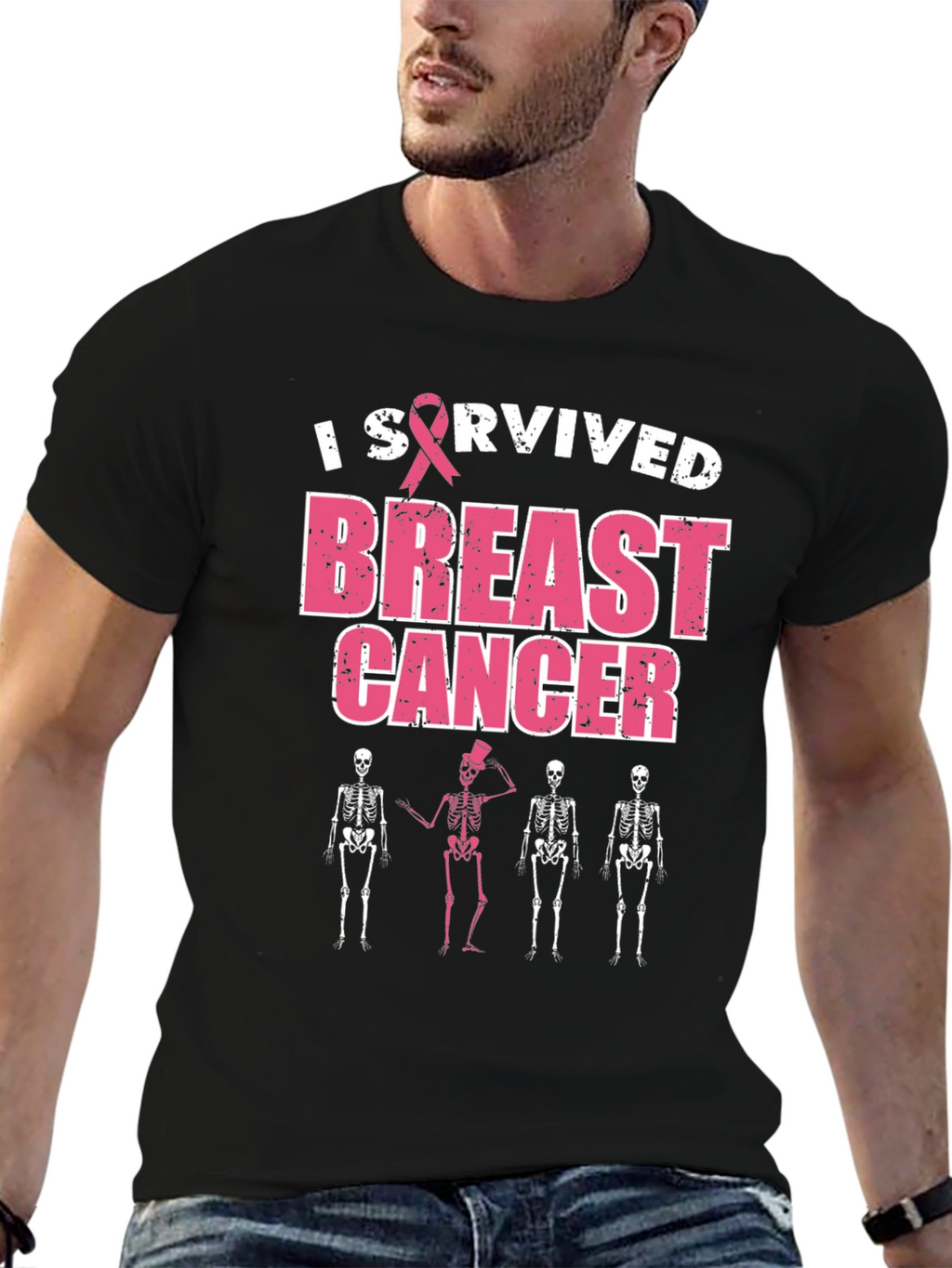 I Survived Breast Cancer Skeleton T-Shirt
