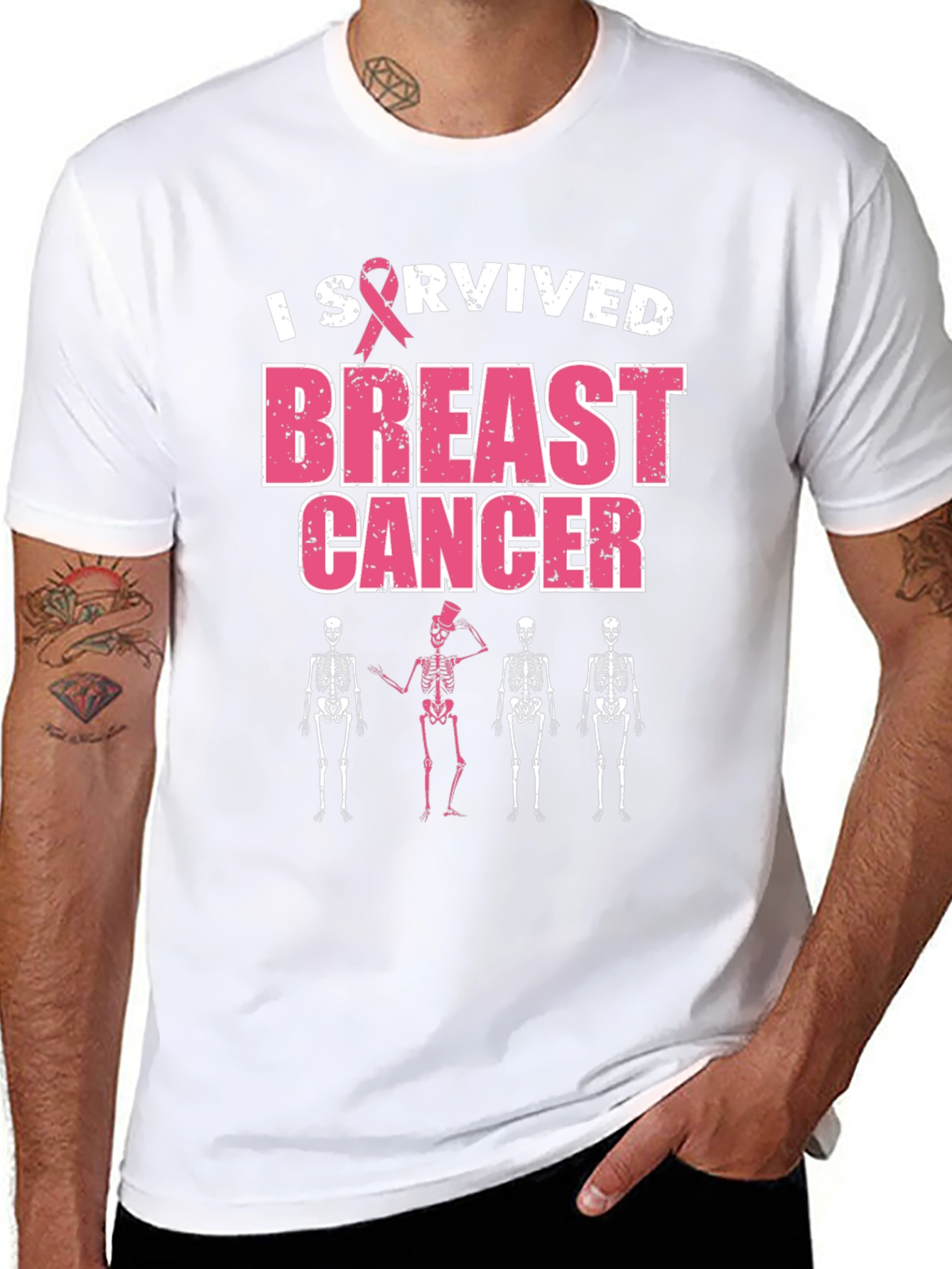 I Survived Breast Cancer Skeleton T-Shirt