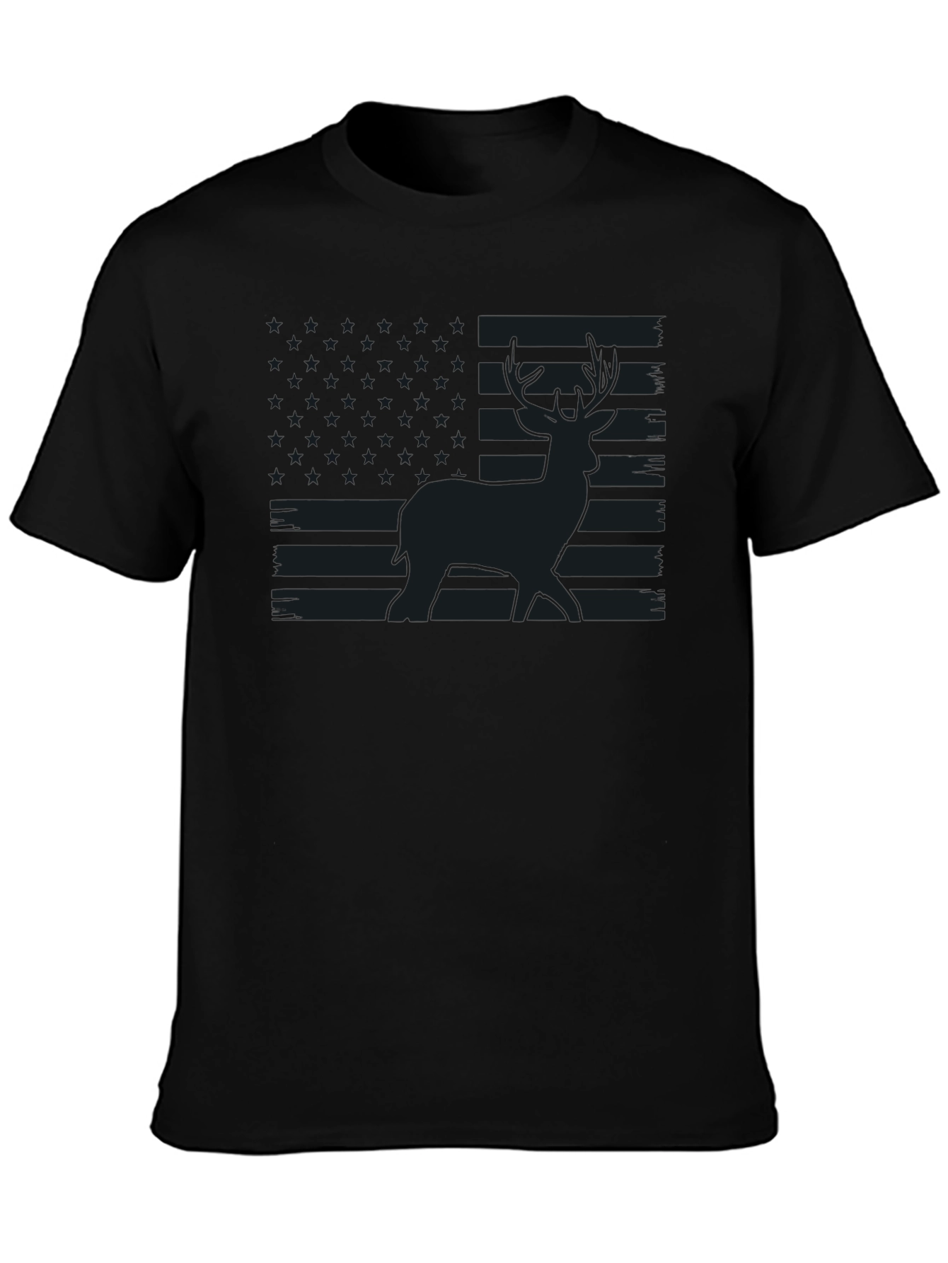 Deer American Flag Graphic T-Shirt