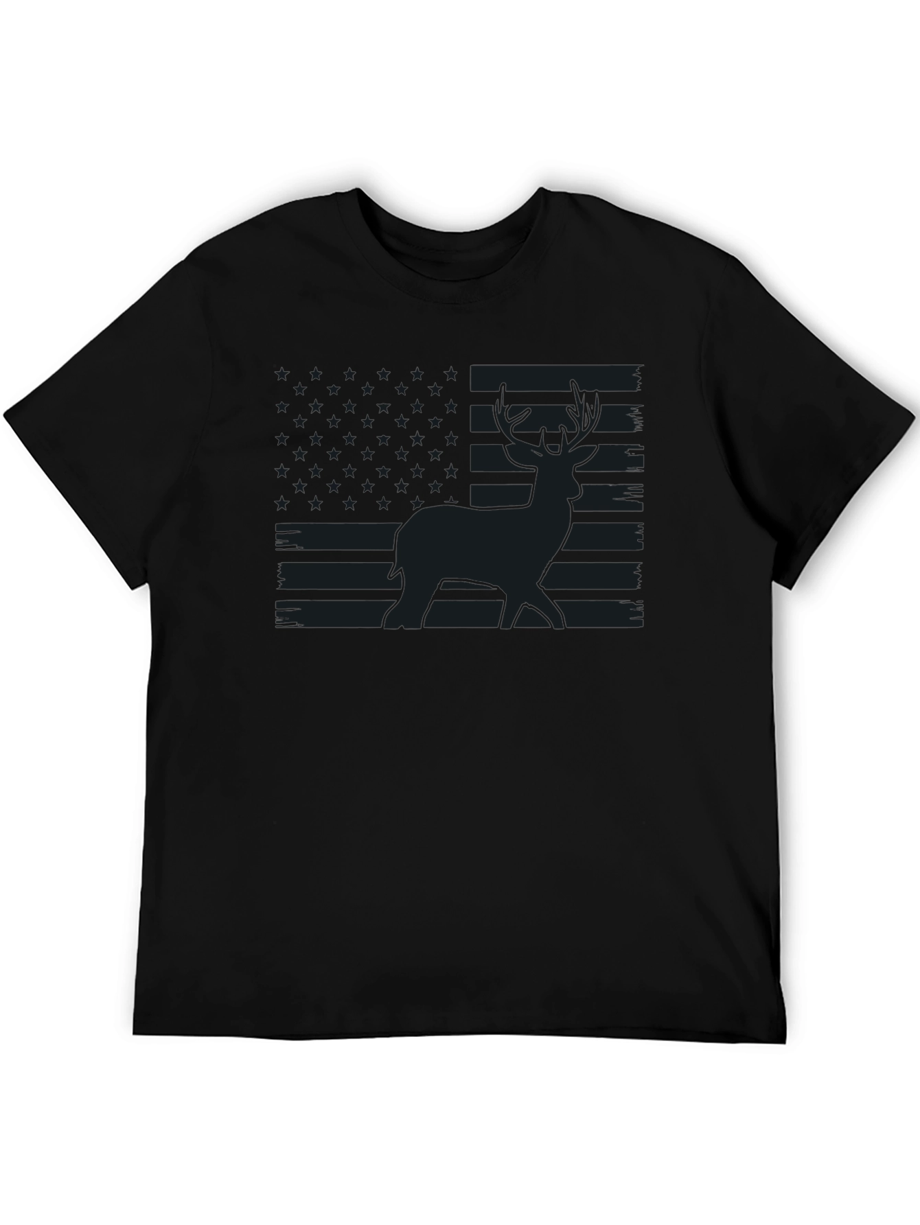 Deer American Flag Graphic T-Shirt
