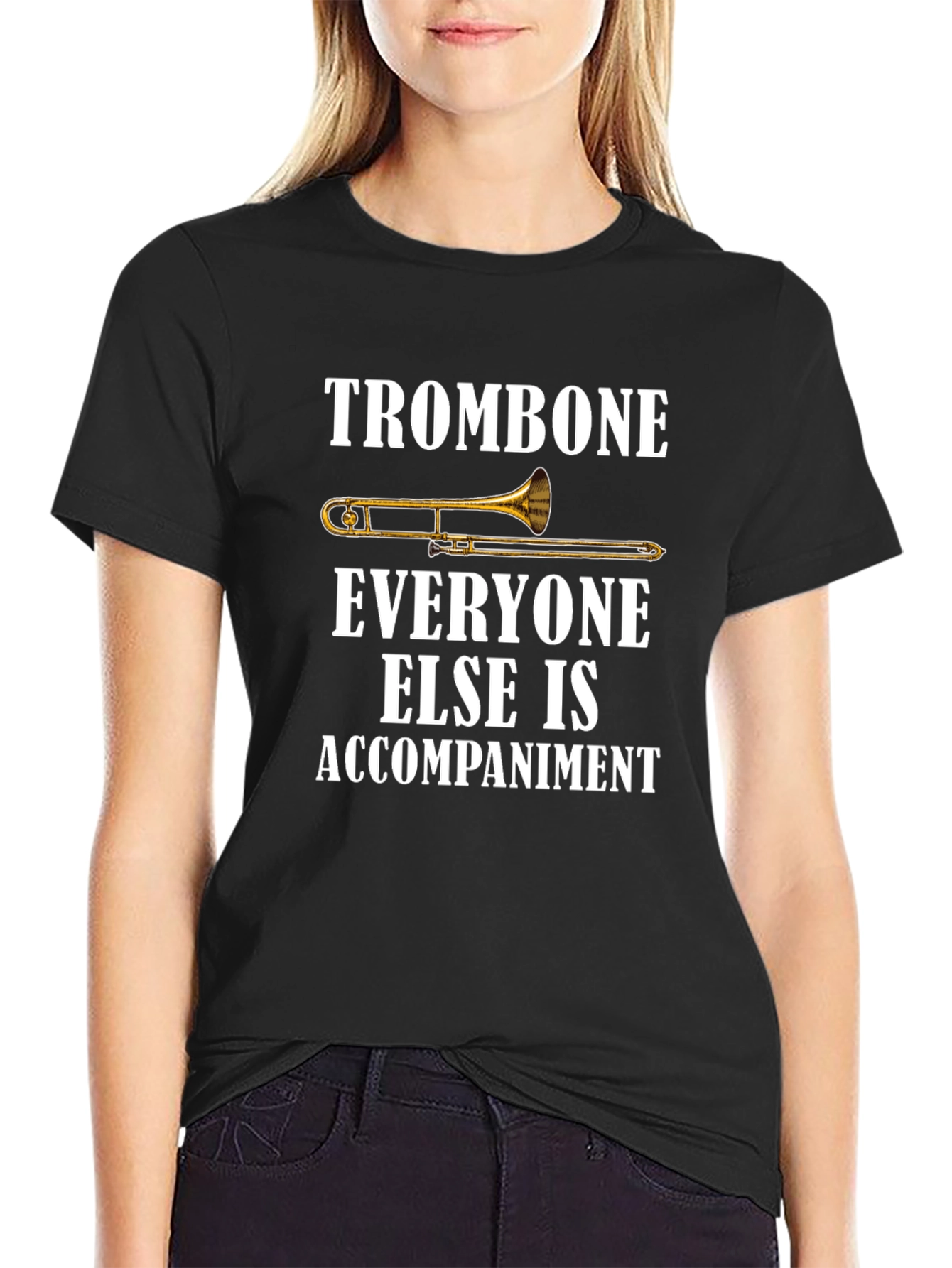Trombone Player Graphic Tee - Music Lover Shirt