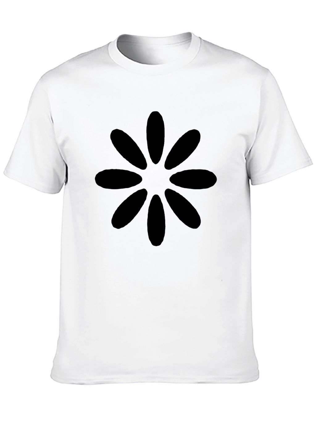Black Flower Graphic Tee - Casual Cotton T-Shirt