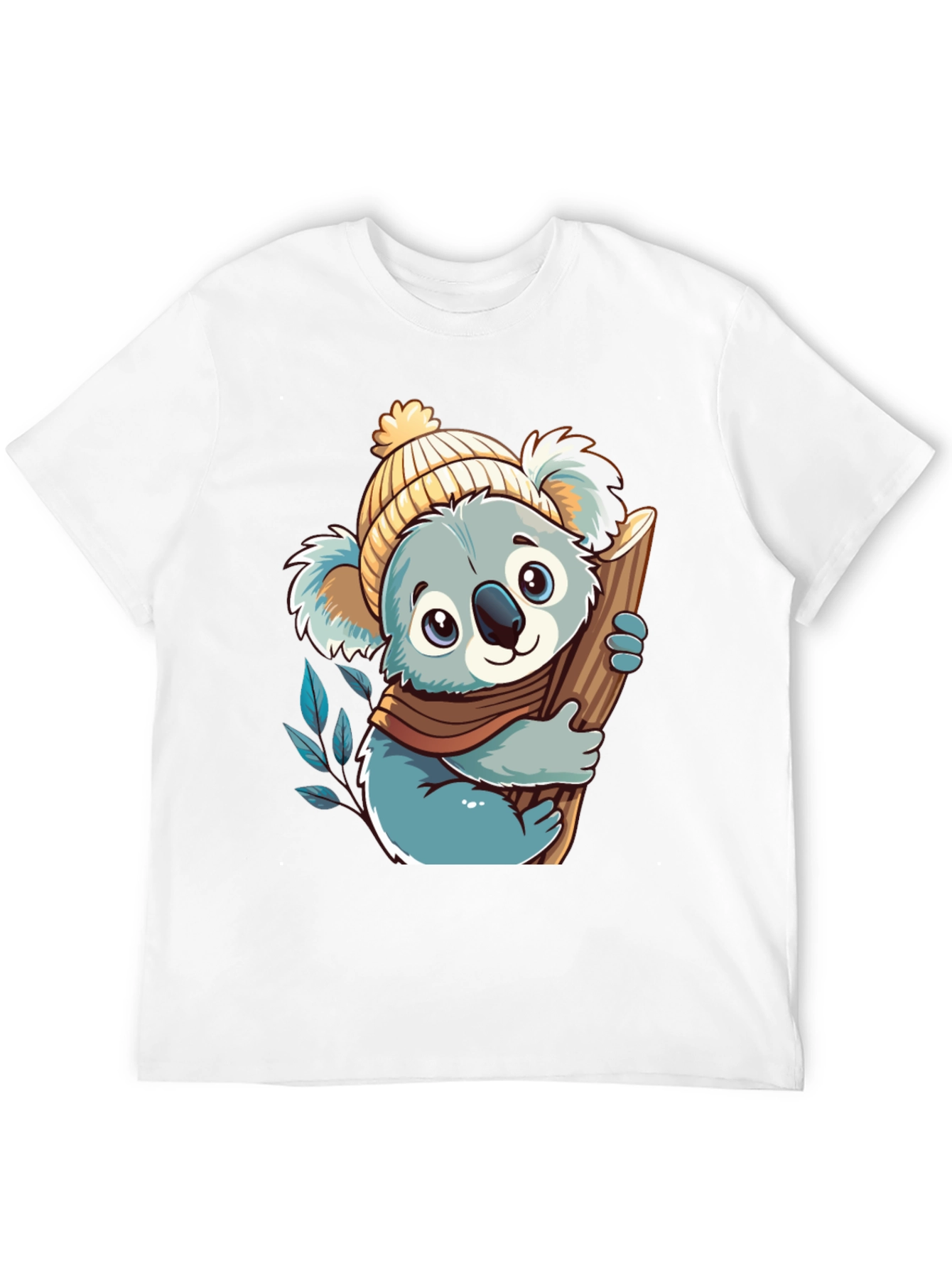 Koala Bear Graphic Tee - Black Cotton Shirt