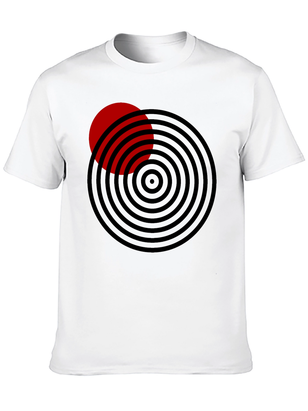 Modern Graphic Tee: Red Eclipse Design