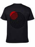 Modern Graphic Tee: Red Eclipse Design